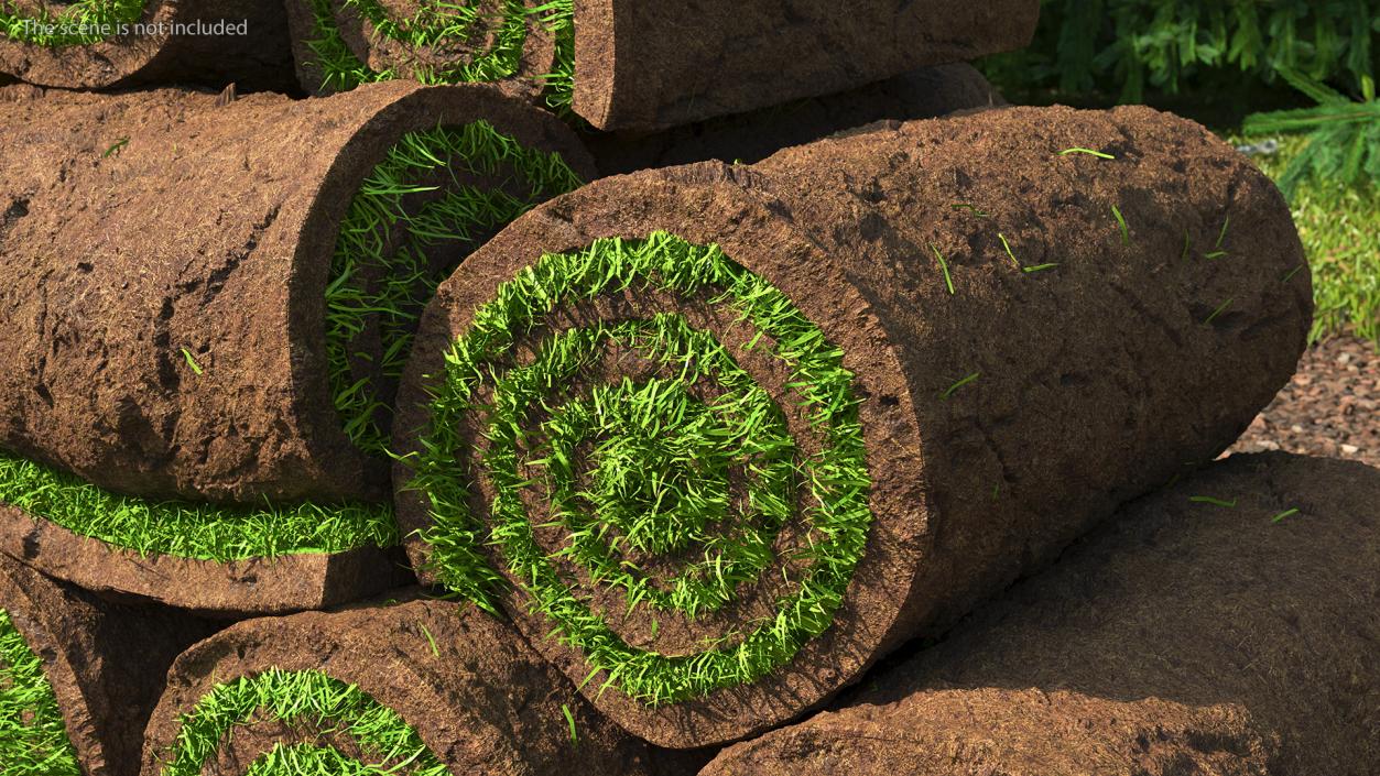 Rolled Lawn Middle Stack 3D model