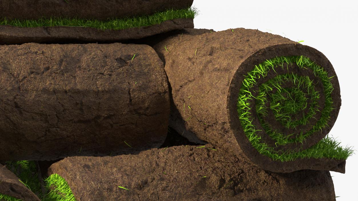 Rolled Lawn Middle Stack 3D model