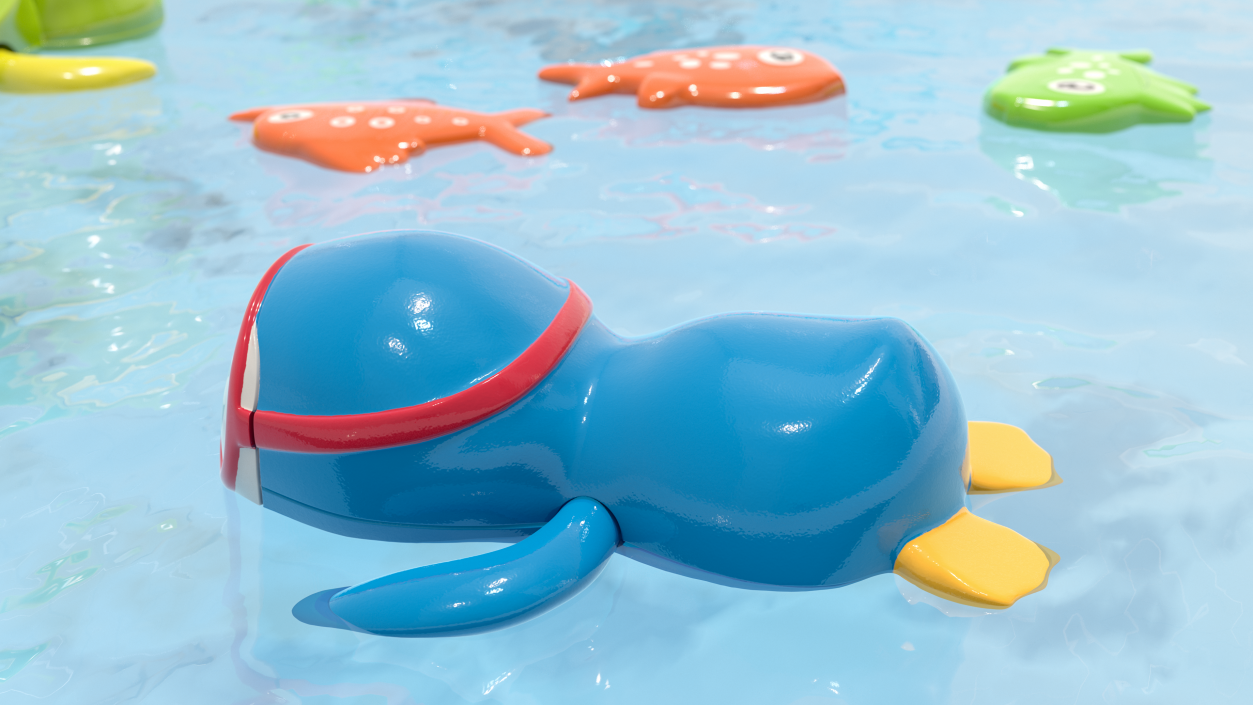 3D model Swimming Penguin Bath Toy