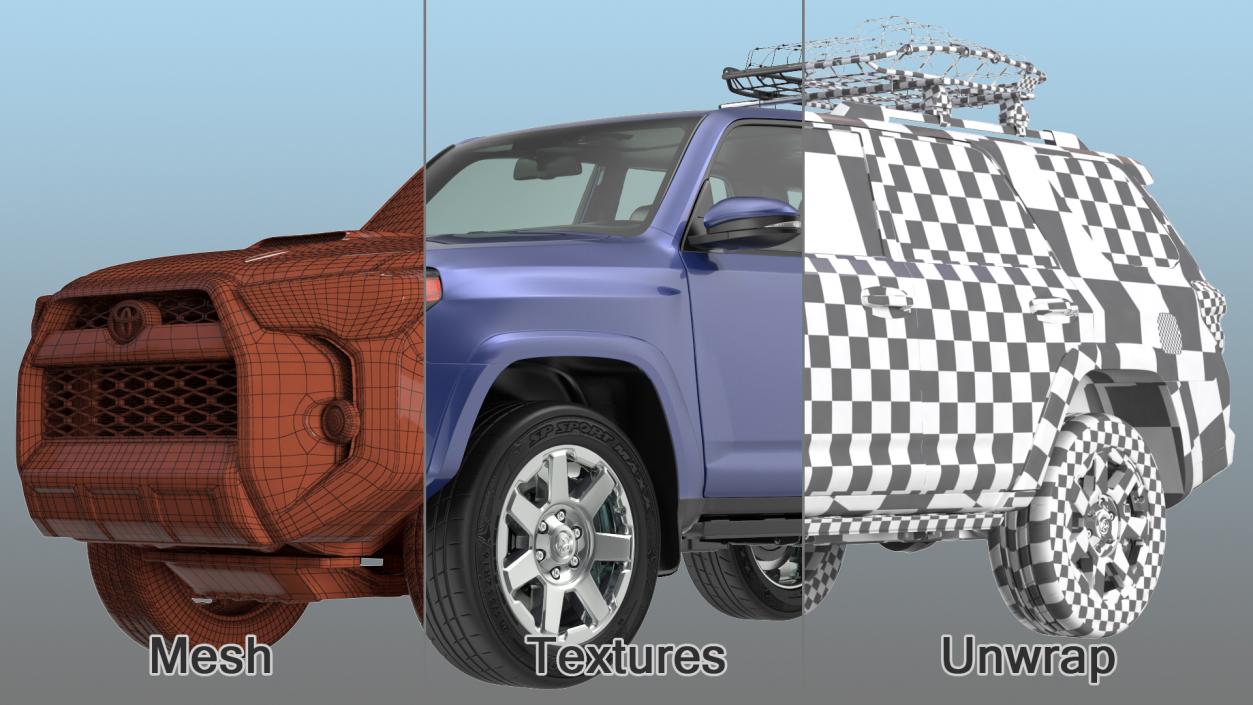 Toyota 4Runner with Thule Canyon XT Roof Basket 3D