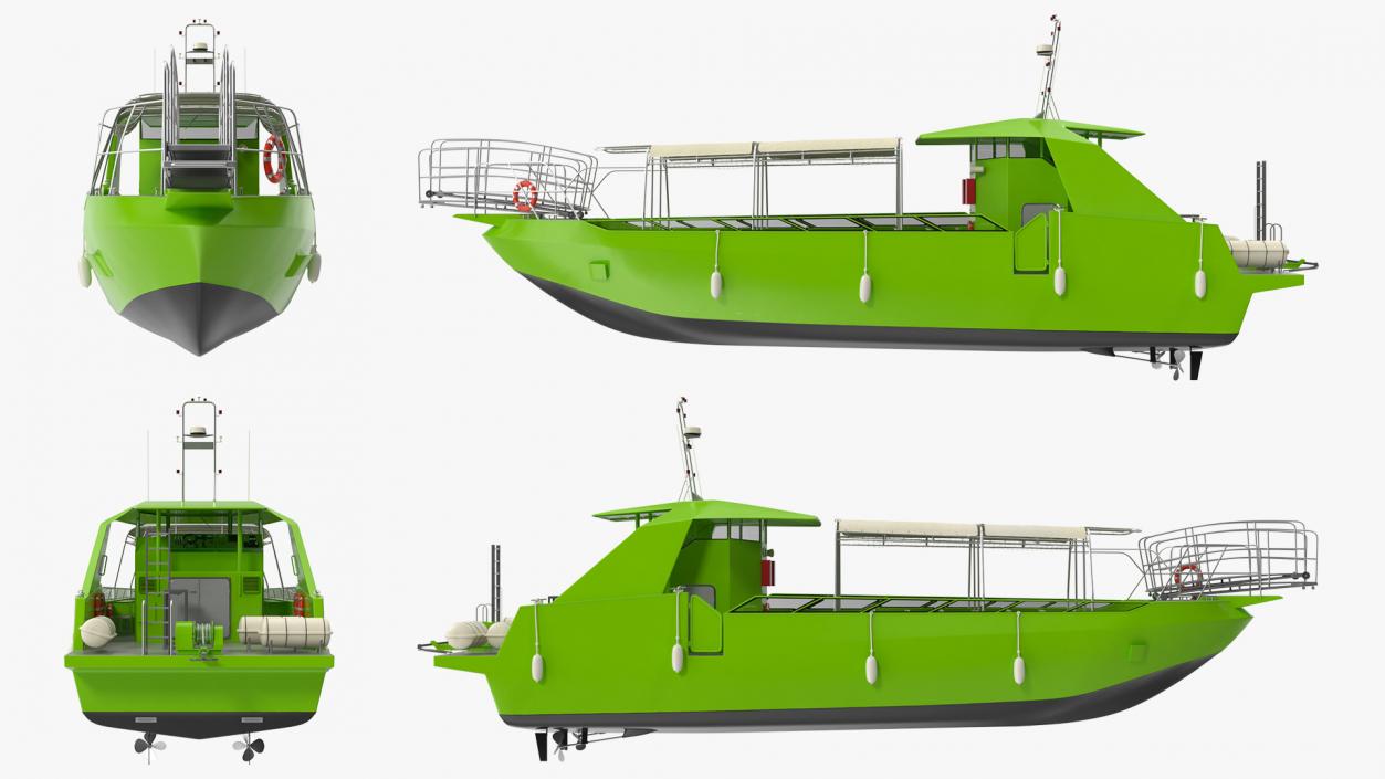 3D model Excursion Boat Green