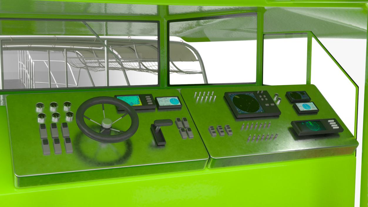 3D model Excursion Boat Green