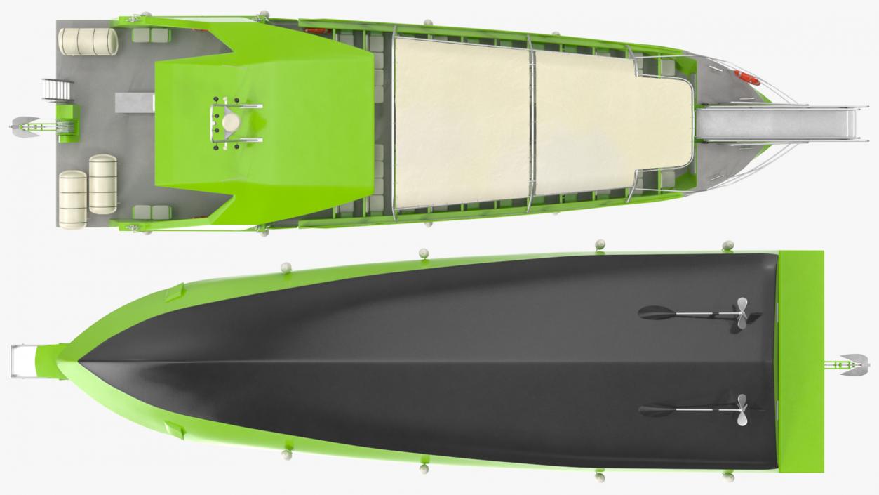 3D model Excursion Boat Green