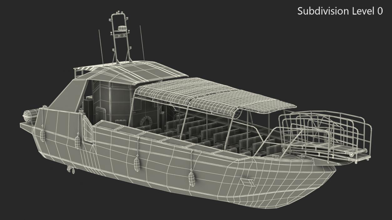 3D model Excursion Boat Green