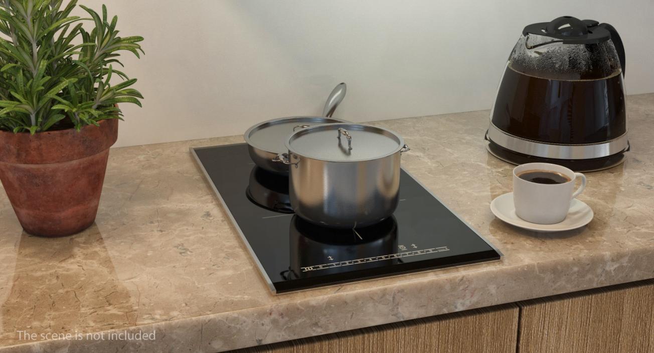 3D Induction Hob with Stainless Tableware model