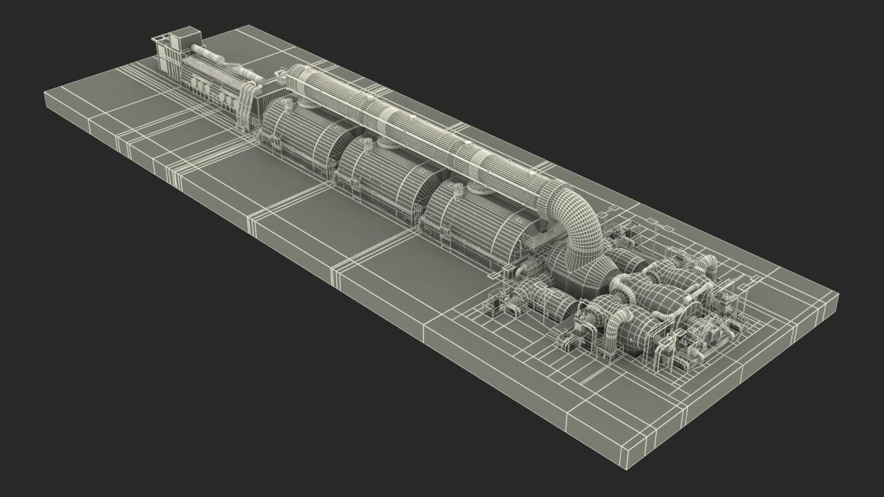 3D Siemens Steam Turbine Generator