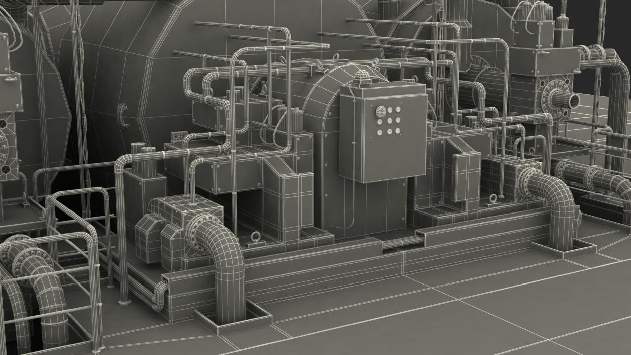 3D Siemens Steam Turbine Generator