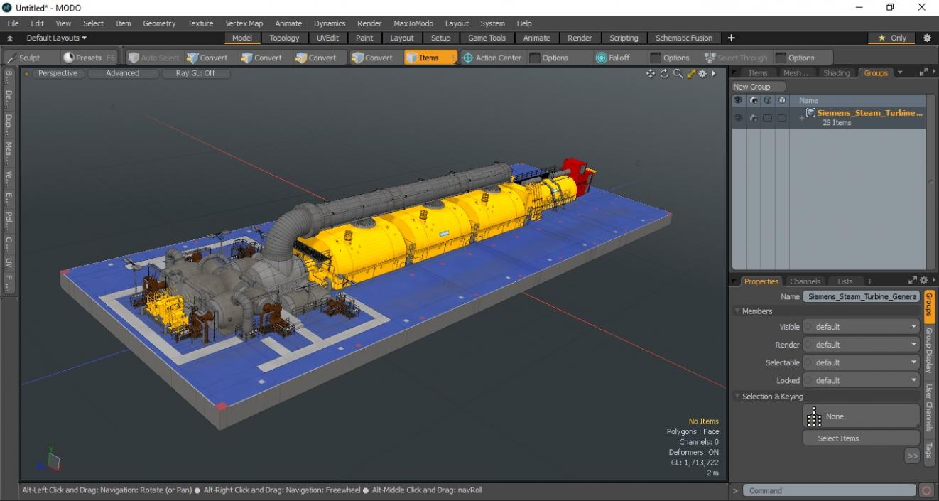 3D Siemens Steam Turbine Generator