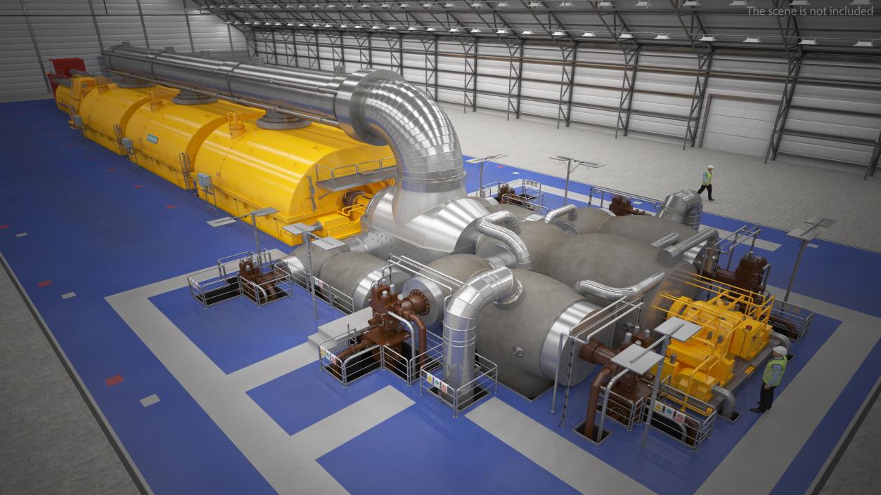 3D Siemens Steam Turbine Generator