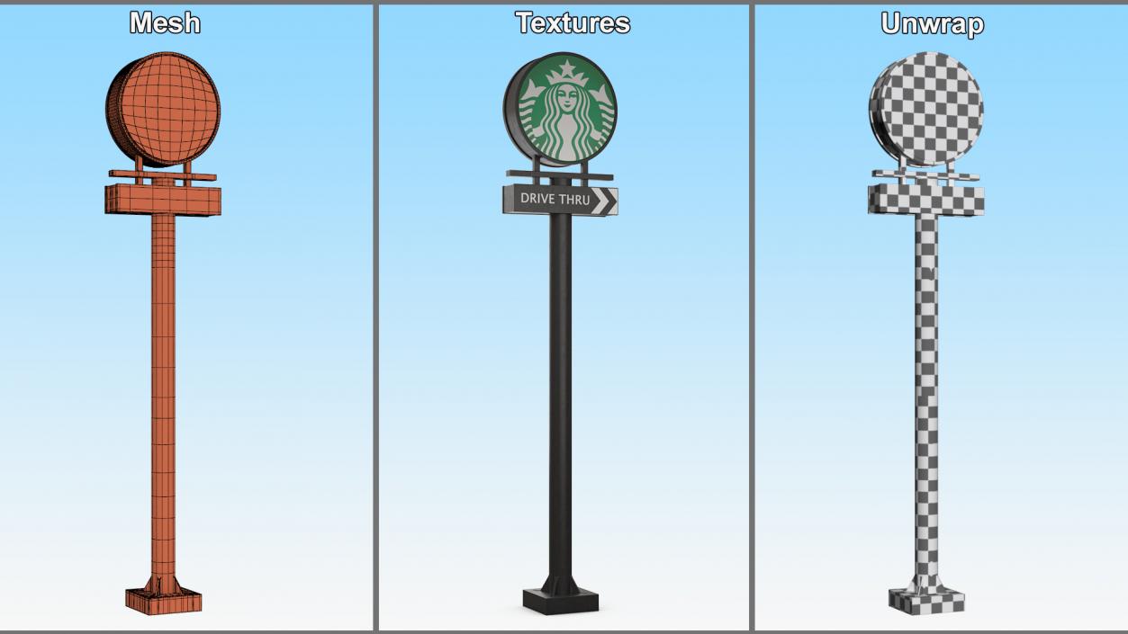 3D Starbucks Signs Collection