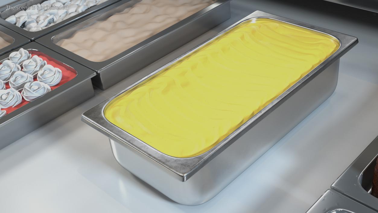 Banana Ice Cream Tray Untouched Surface 3D model