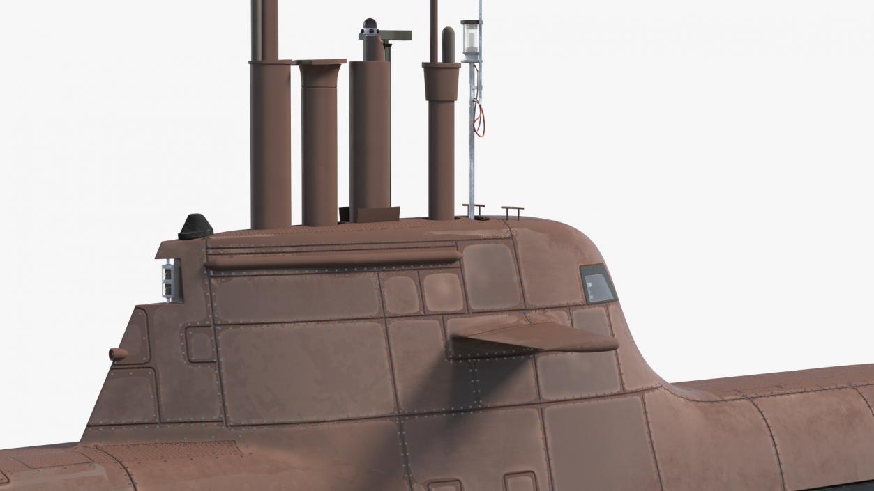 Diesel Electric Submarine HDW Class 212A Half Wet 3D model