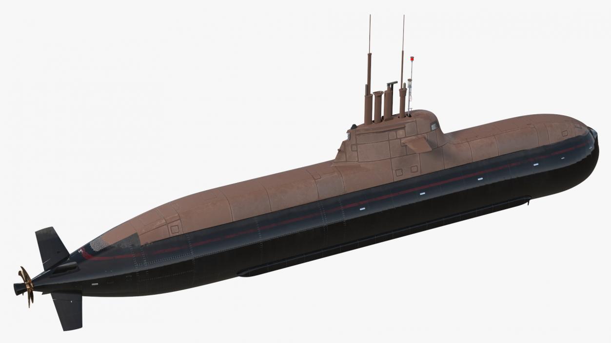 Diesel Electric Submarine HDW Class 212A Half Wet 3D model