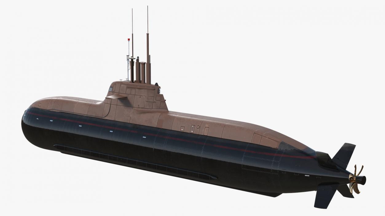 Diesel Electric Submarine HDW Class 212A Half Wet 3D model