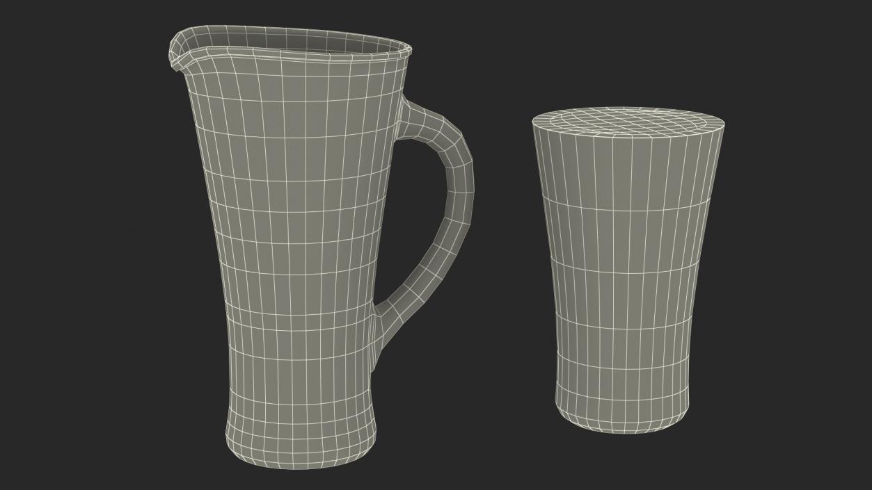 Glass Pouring Jug With Handle Full 3D model