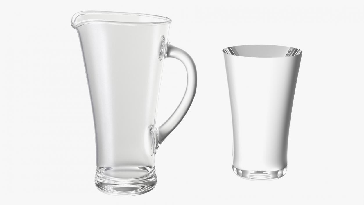 Glass Pouring Jug With Handle Full 3D model