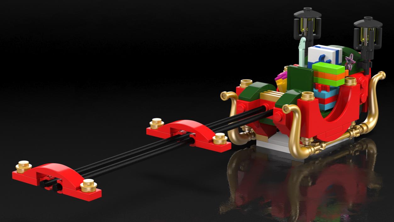 Lego Santas Sleigh with Gifts 3D model