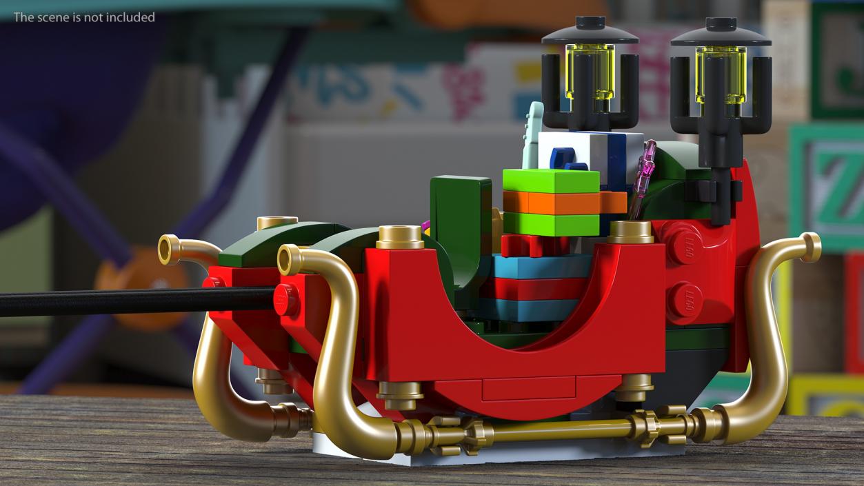 Lego Santas Sleigh with Gifts 3D model