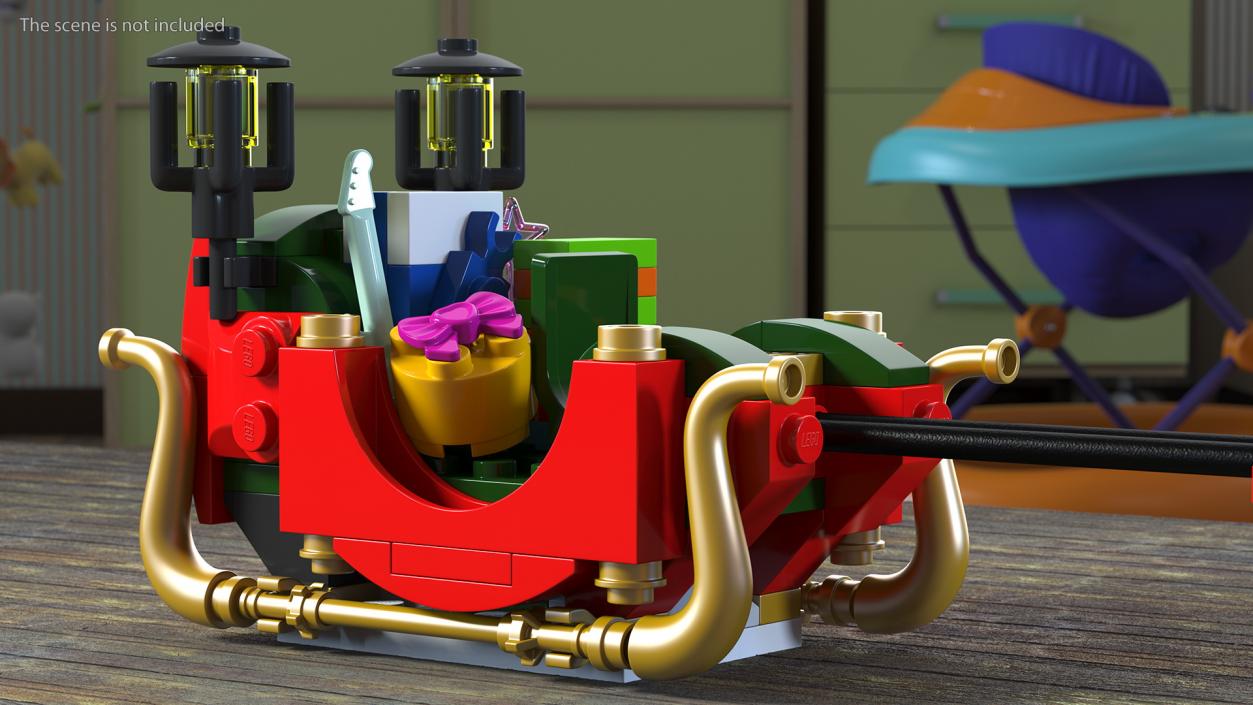 Lego Santas Sleigh with Gifts 3D model