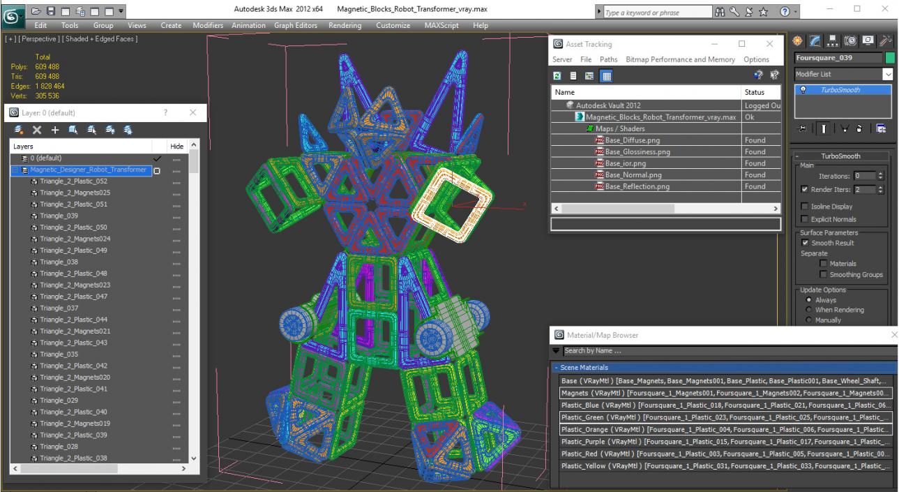 3D Magnetic Blocks Robot