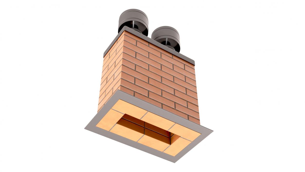 Masonry Double Chimney 3D