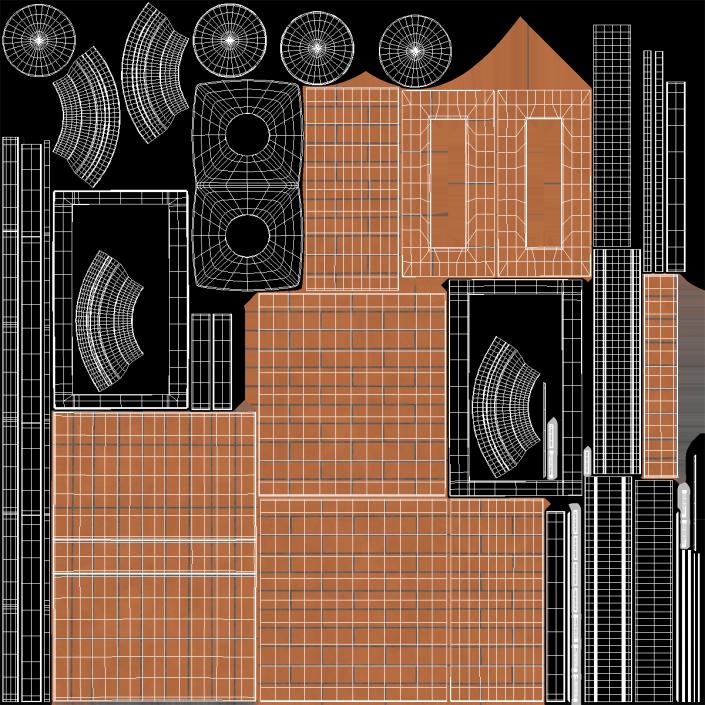 Masonry Double Chimney 3D