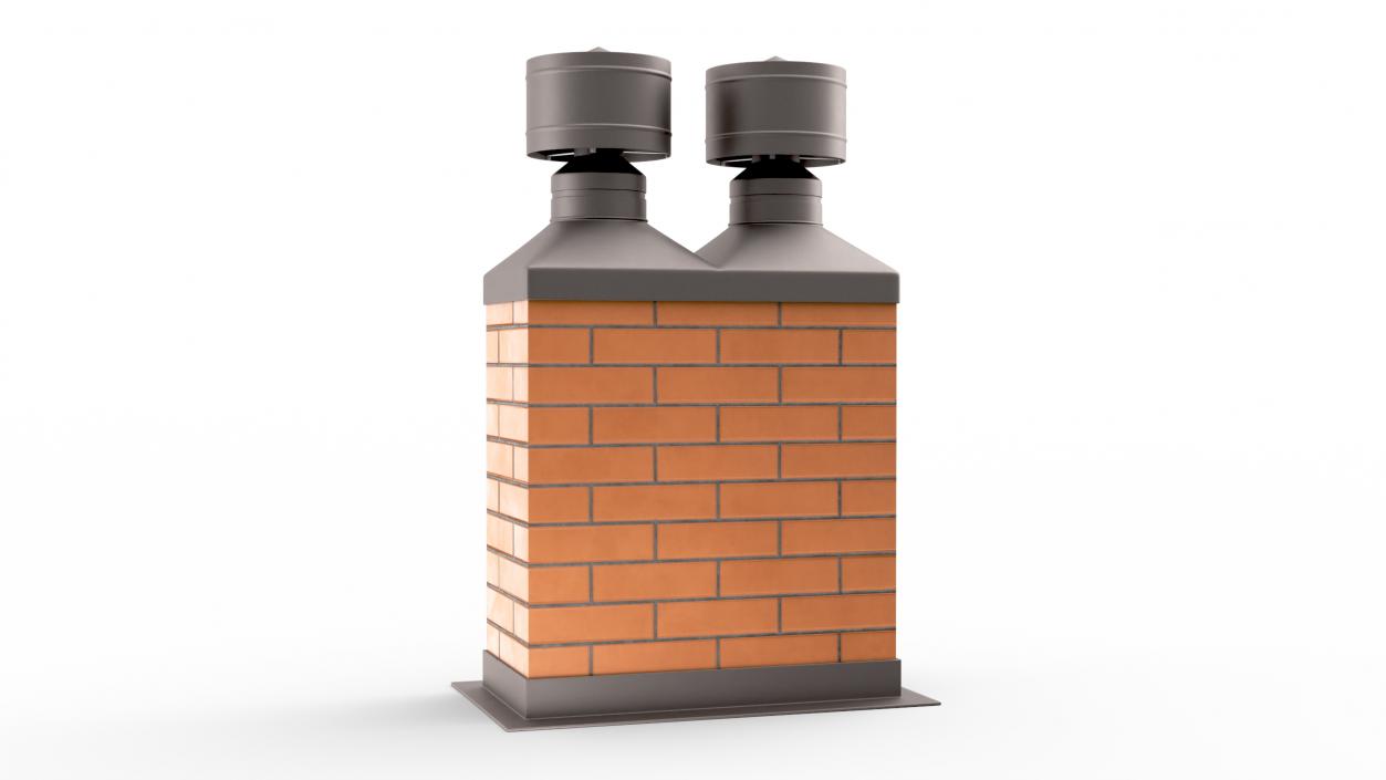 Masonry Double Chimney 3D