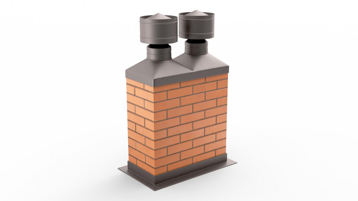 Masonry Double Chimney 3D