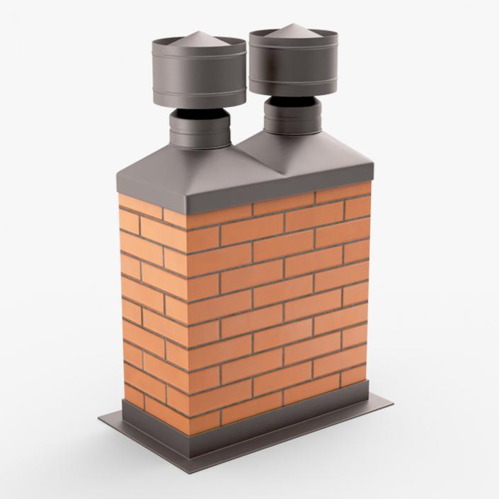 Masonry Double Chimney 3D