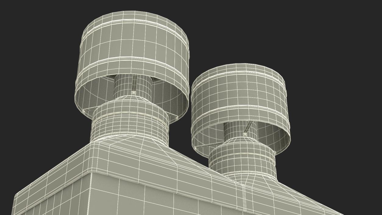 Masonry Double Chimney 3D