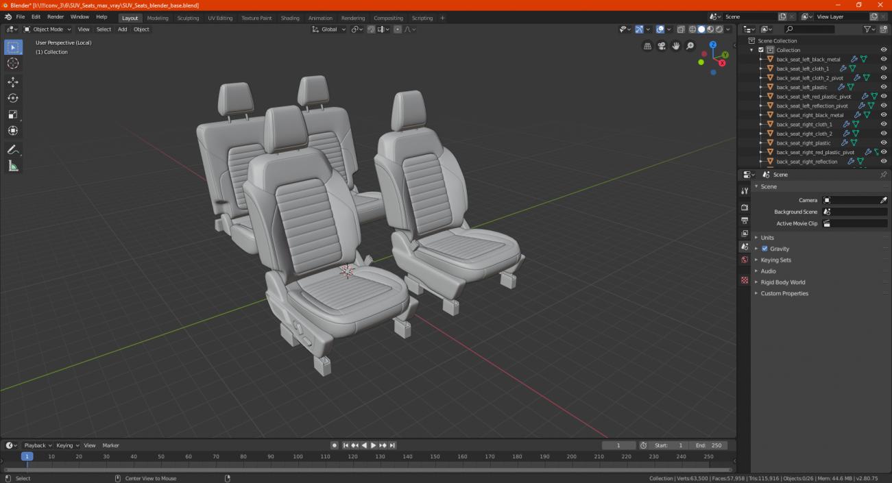 SUV Seats 3D model