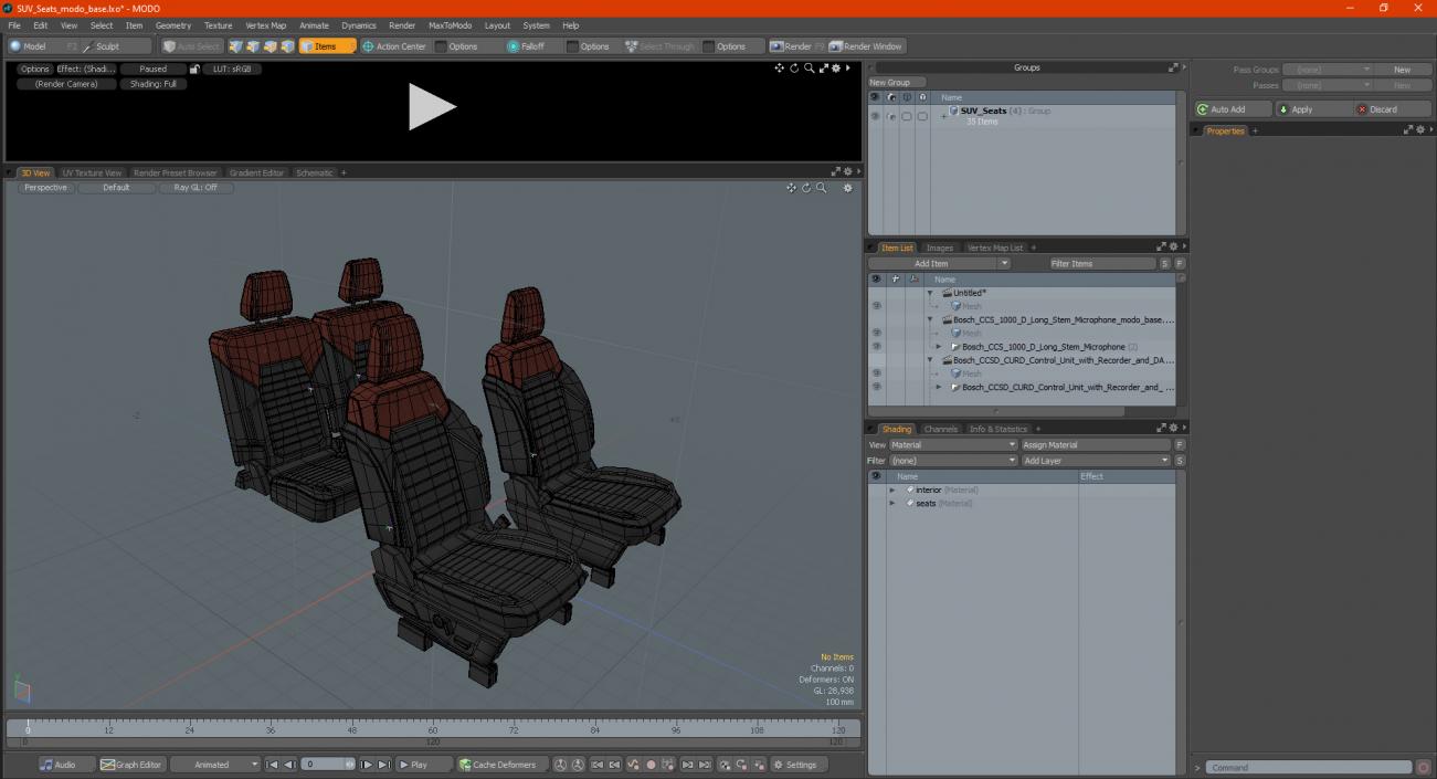 SUV Seats 3D model