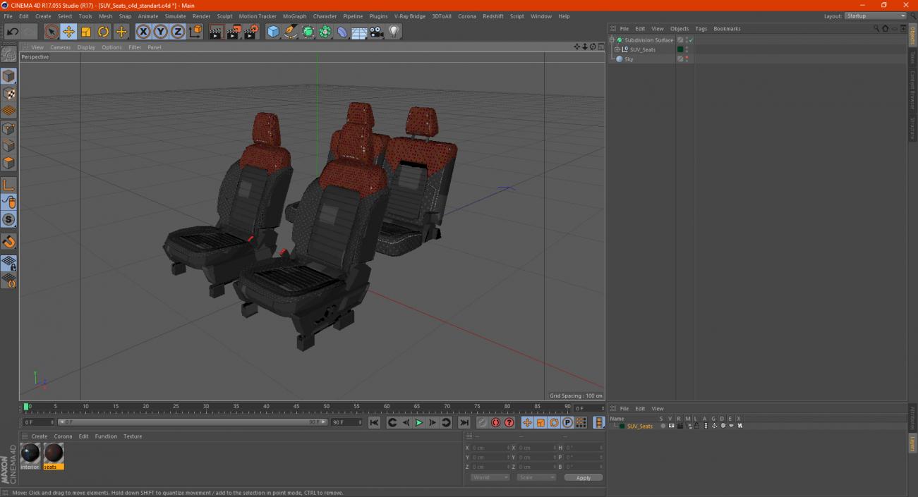 SUV Seats 3D model