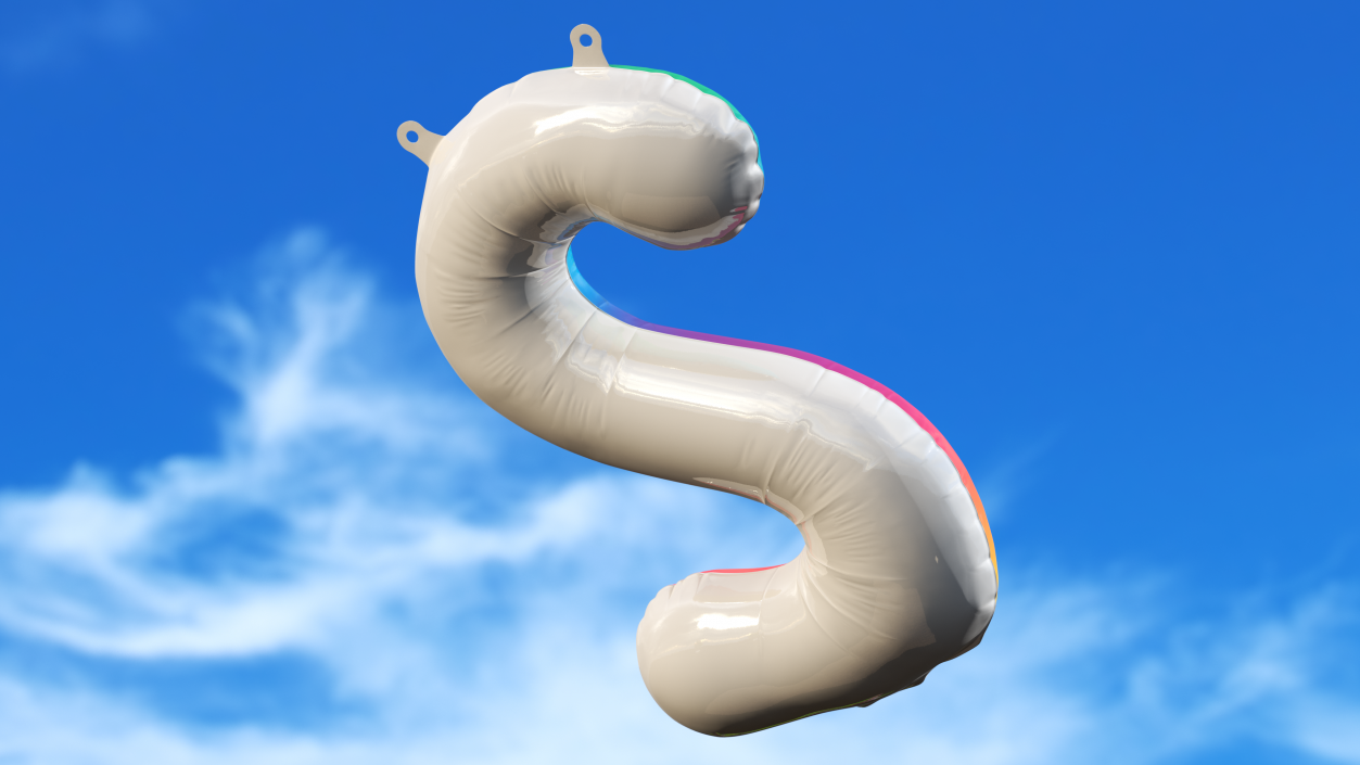 3D model Balloon Numbers 2 Rainbow