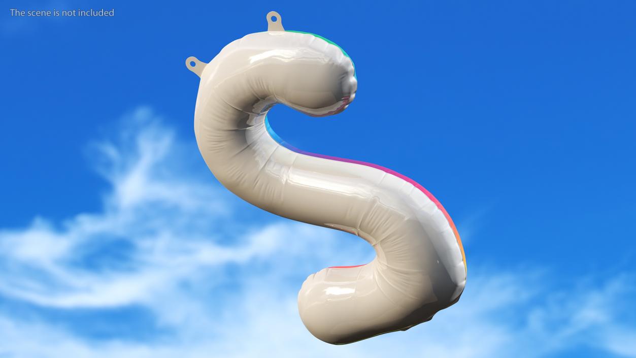 3D model Balloon Numbers 2 Rainbow