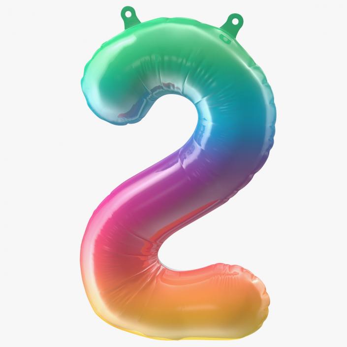 3D model Balloon Numbers 2 Rainbow