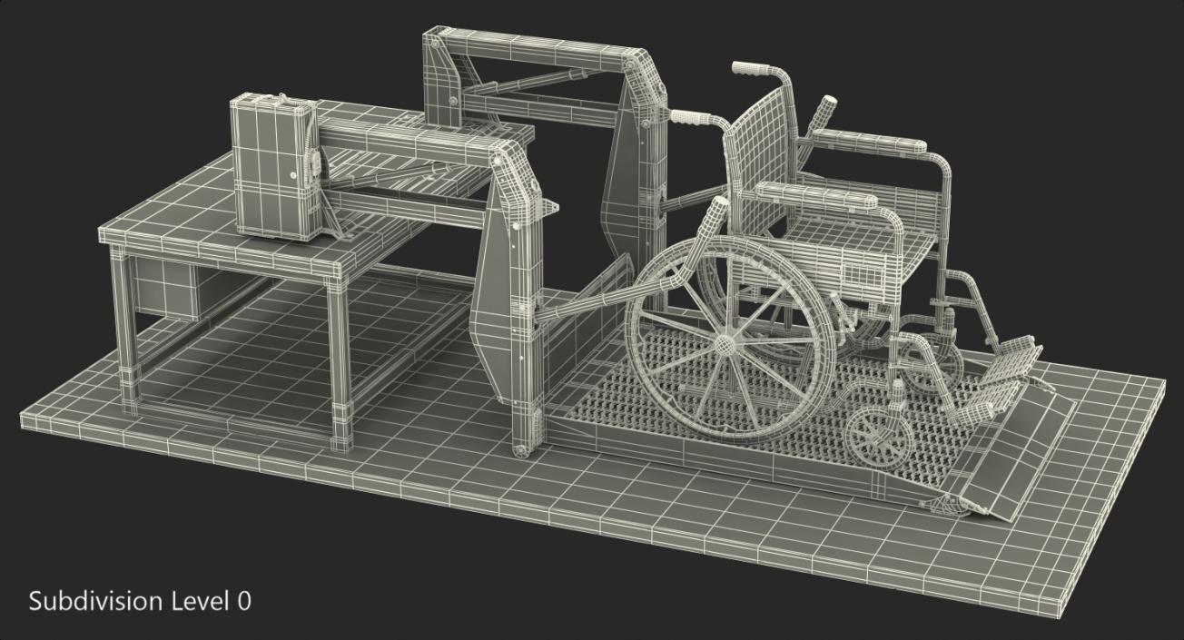 3D model Hydraulic Lift with Wheelchair