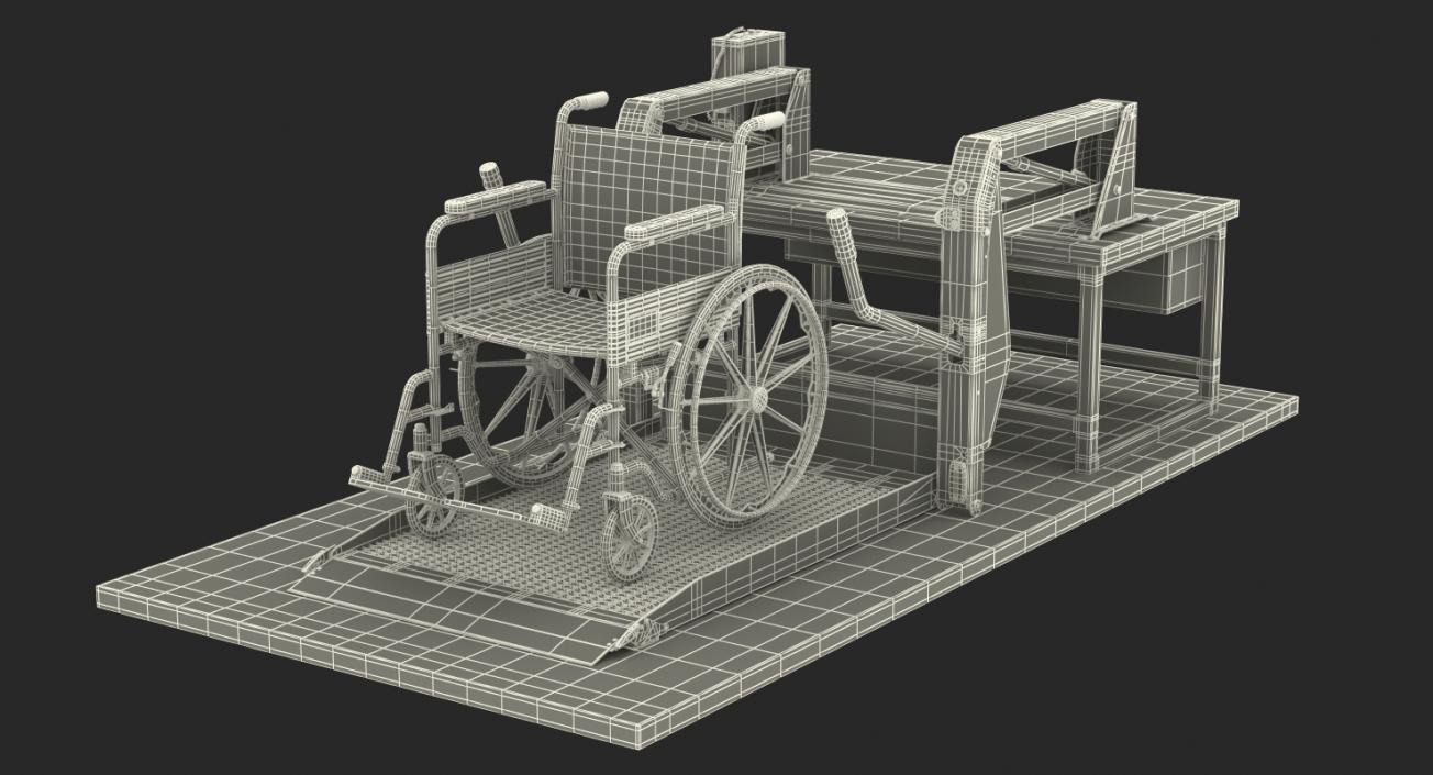 3D model Hydraulic Lift with Wheelchair