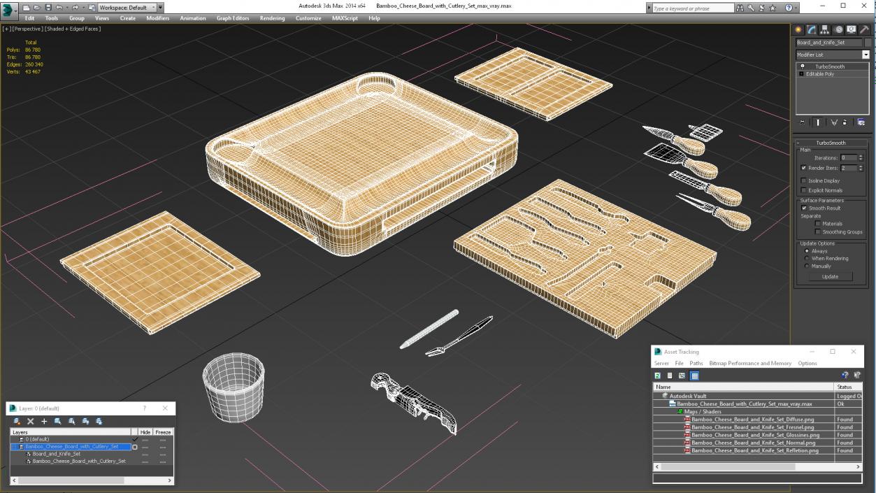 3D Bamboo Cheese Board with Cutlery Set