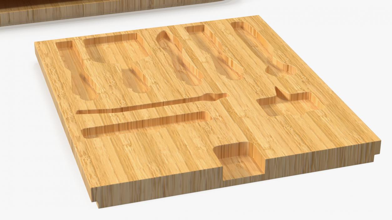 3D Bamboo Cheese Board with Cutlery Set