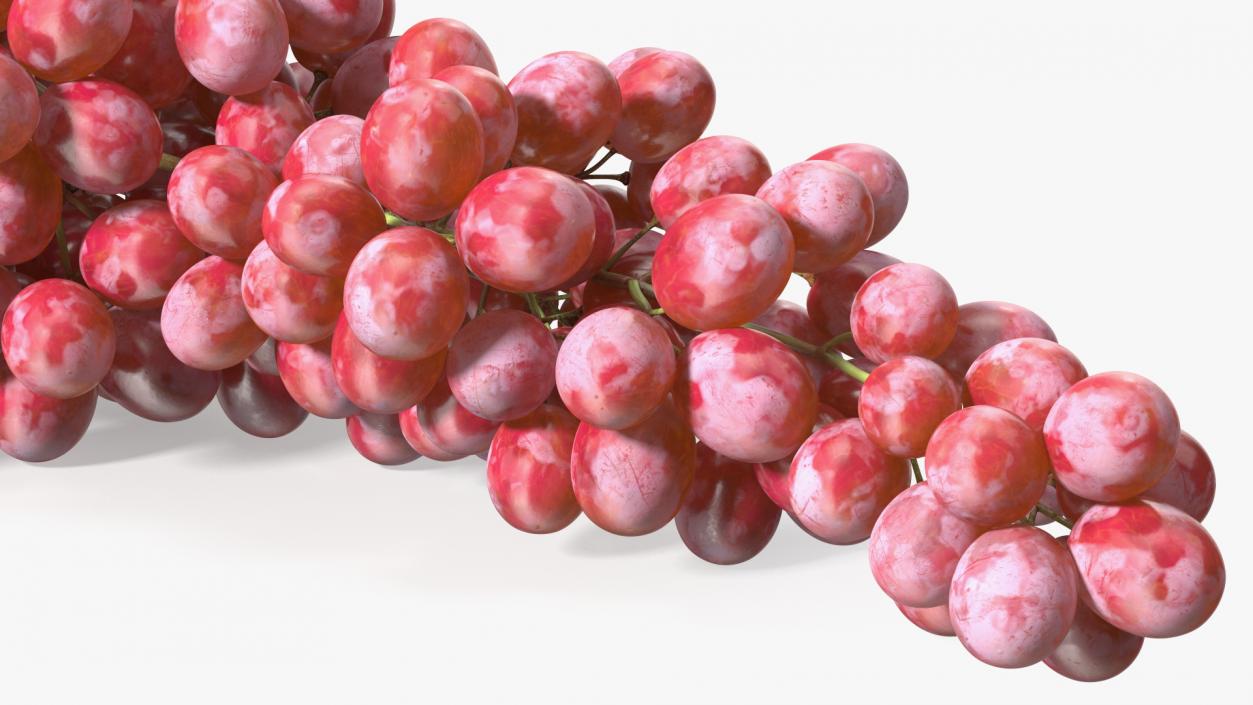 3D Sultana Red Grape Cluster Lying