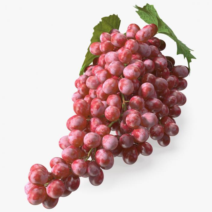 3D Sultana Red Grape Cluster Lying