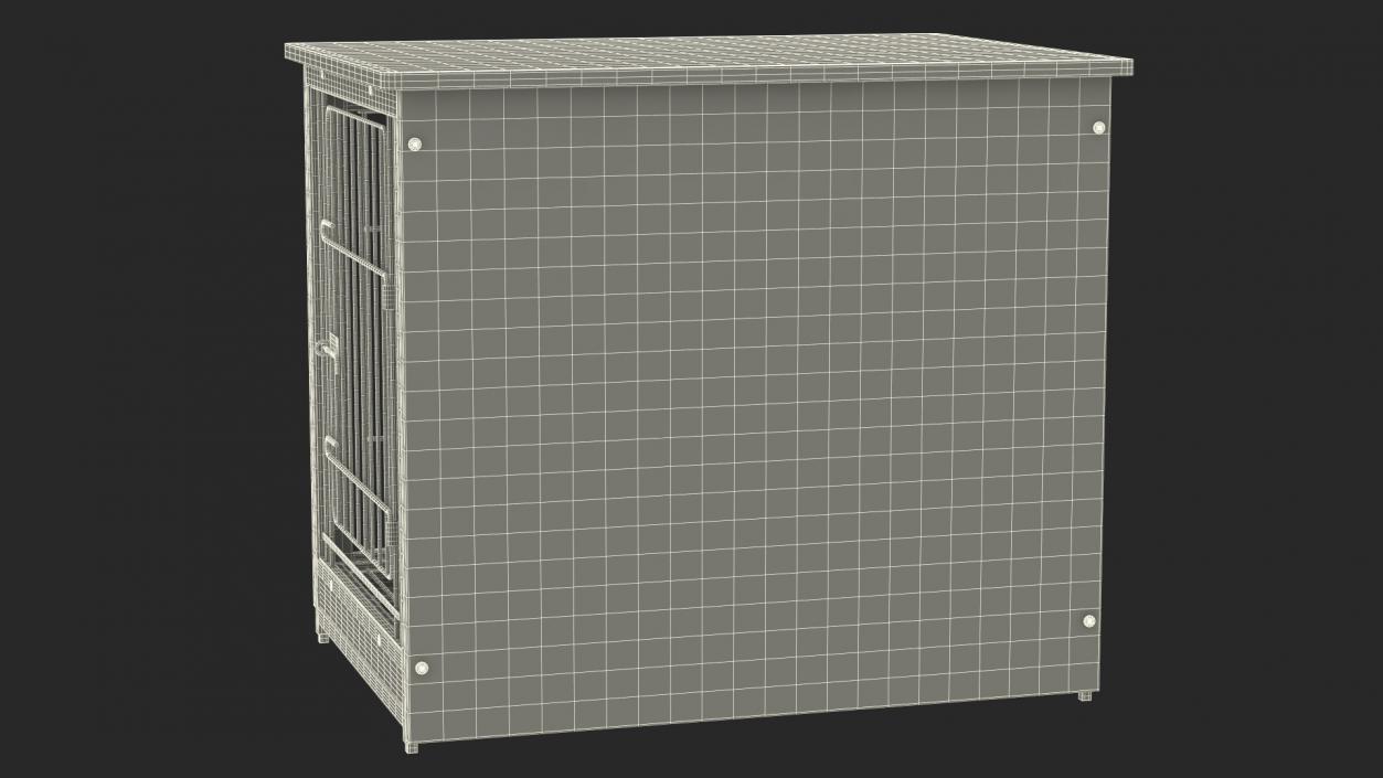 Wooden Crate with Metal Grid for Pets 3D