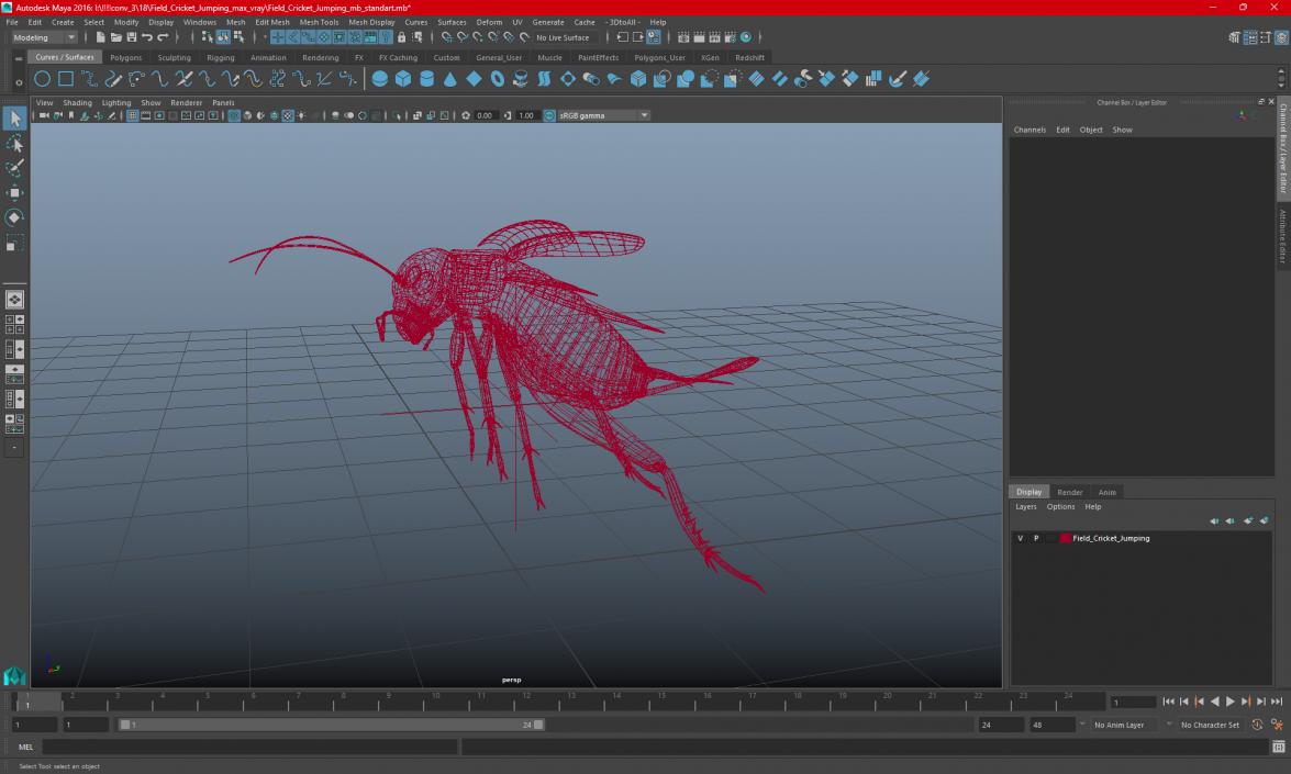 3D Field Cricket Jumping 2 model