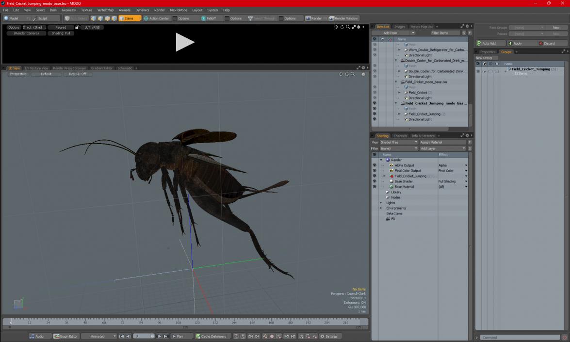 3D Field Cricket Jumping 2 model