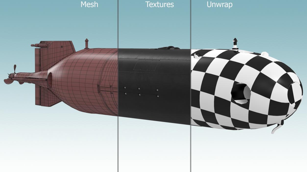 3D Submarine Drone Rigged for Cinema 4D