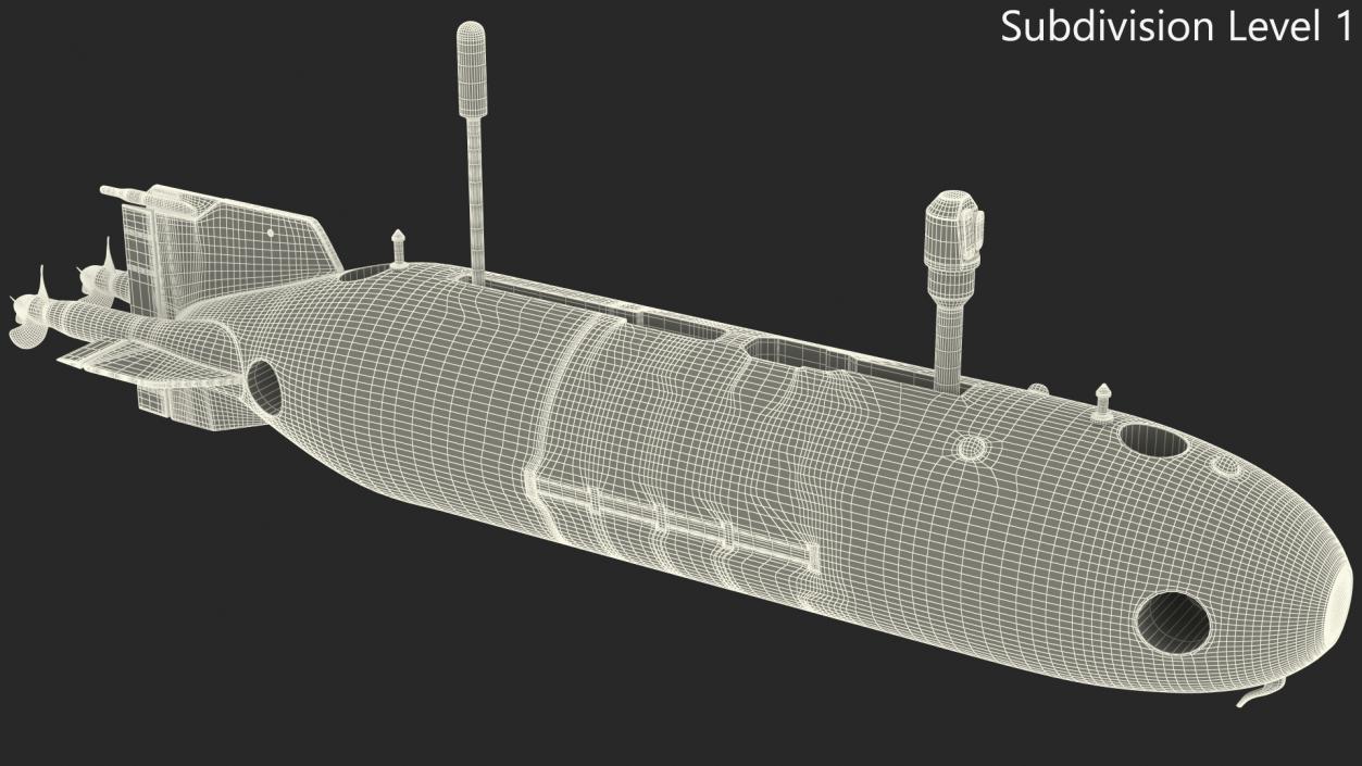 3D Submarine Drone Rigged for Cinema 4D