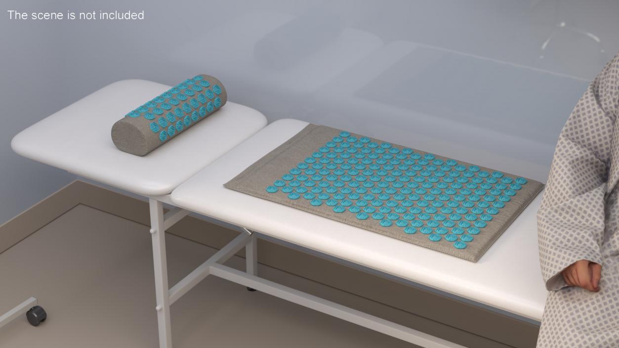 Therapy Acupressure Mat and Pillow Blue 3D model