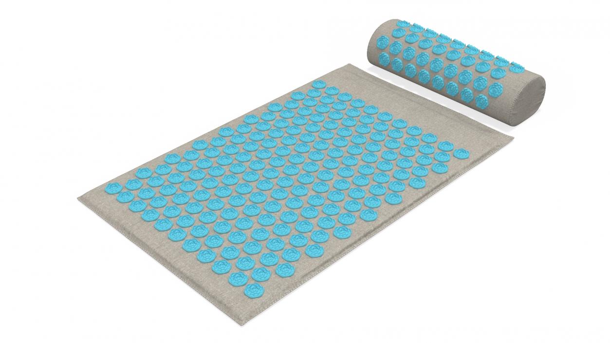 Therapy Acupressure Mat and Pillow Blue 3D model