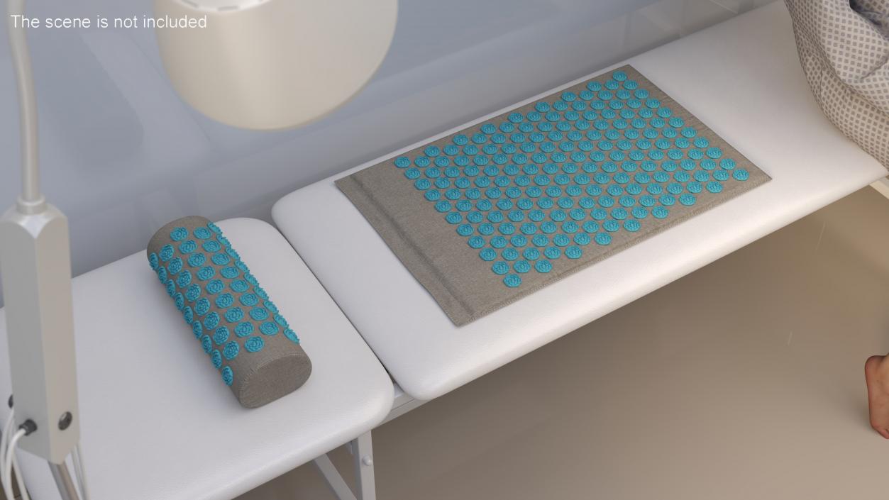 Therapy Acupressure Mat and Pillow Blue 3D model